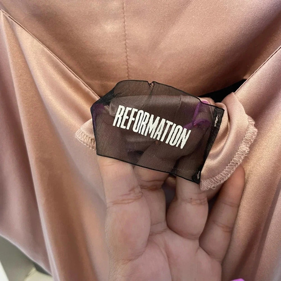 Reformation Georgia Midi Dress Blush Pink - Picture 8 of 8